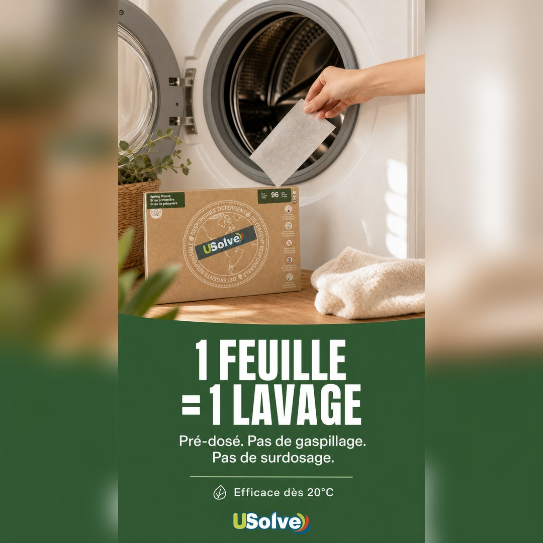 Usolve - 48 lavages lessive en feuille
