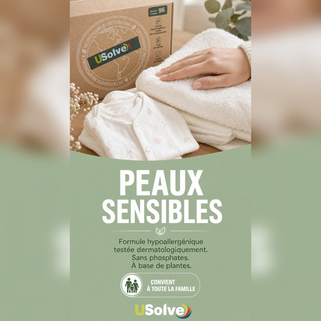 Usolve - Nos packs éco 144 lavages lessive en feuille